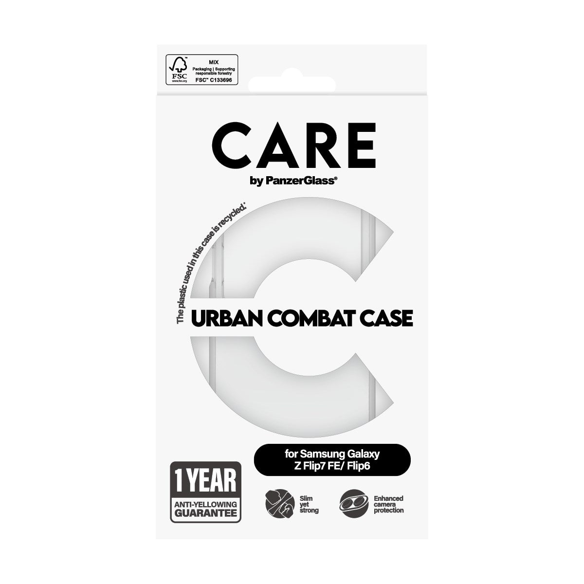 CARE by PanzerGlass® Flagship Case Urban Combat m. Klarer Rahmen Samsung Galaxy Z Flip7 FE | Flip6